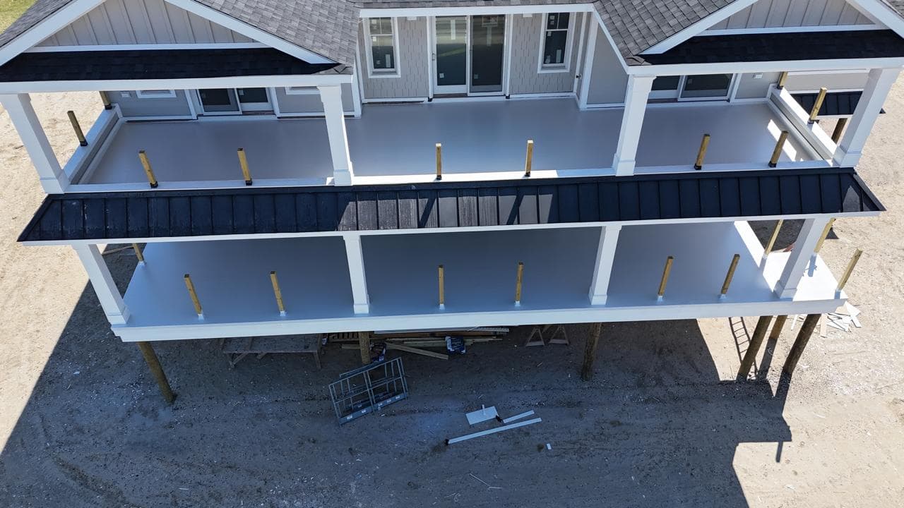 wildwood nj new construction fiberglass deck after — cricket drainage scupper system