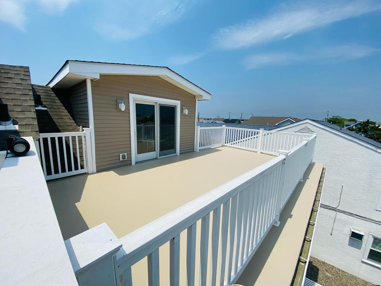 cape may nj fiberglass deck pitch correction after — sister joists correct slope full fiberglass system